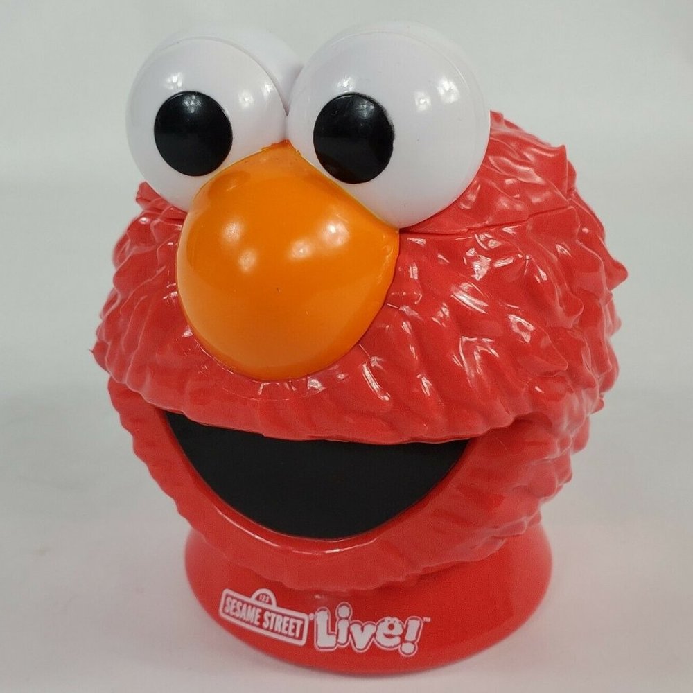 Sesame Street Live! Elmo Plastic Flip Top Lid Mug